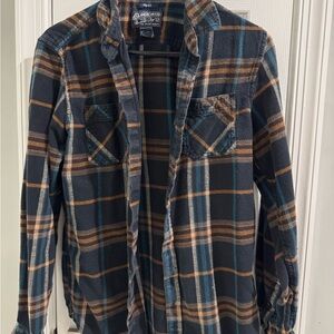 American Rag Blue and Brown Plaid Shirt